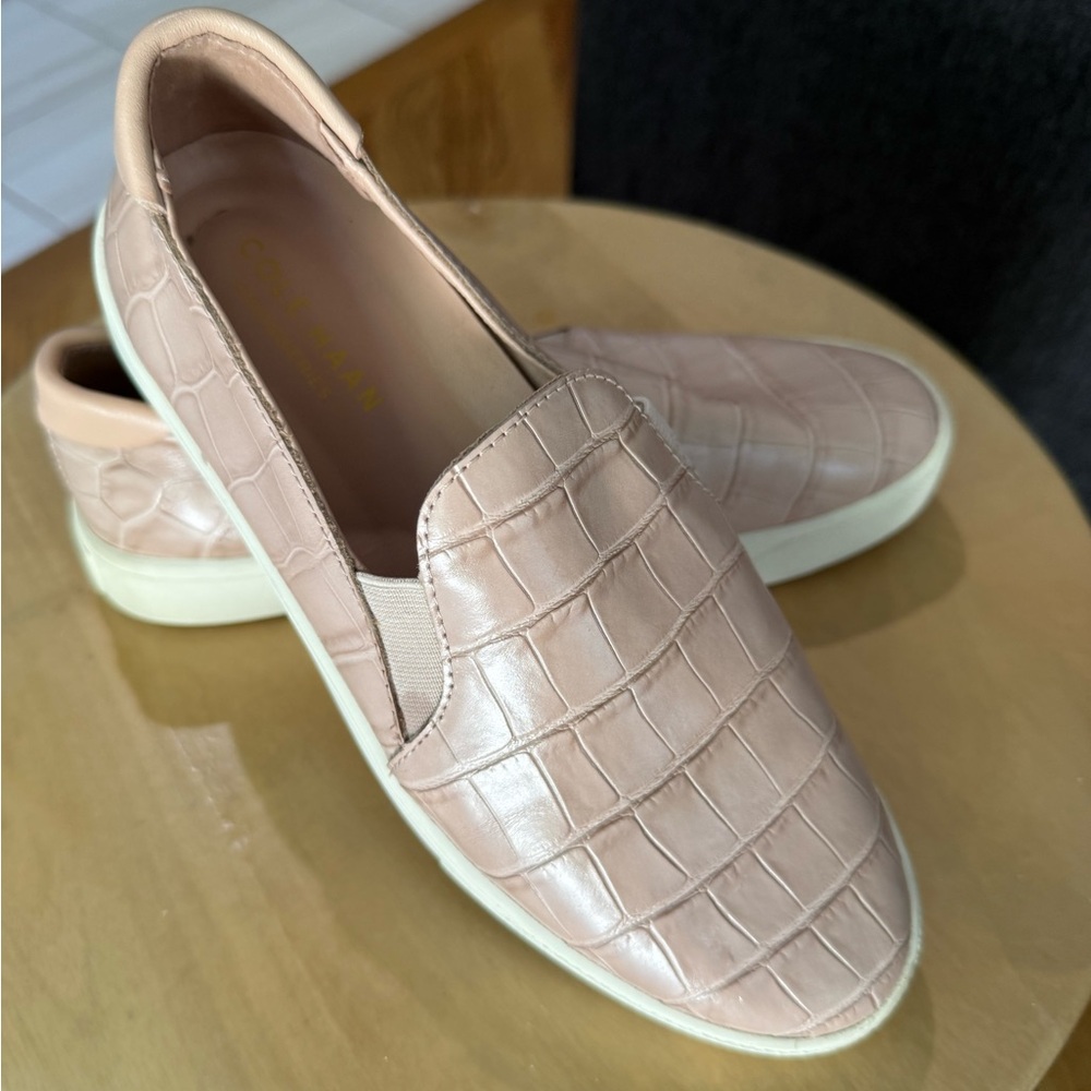 Cole Haan Croc-Embossed Slip-On Sneakers